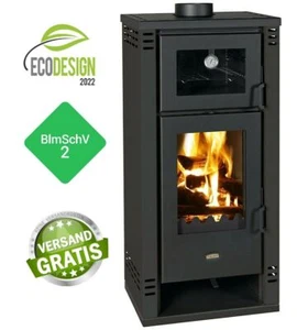 EEK A+ Kaminofen mit Backfach PRITY K2 GT F schwarz – 8,1kW - Bild 1 von 9