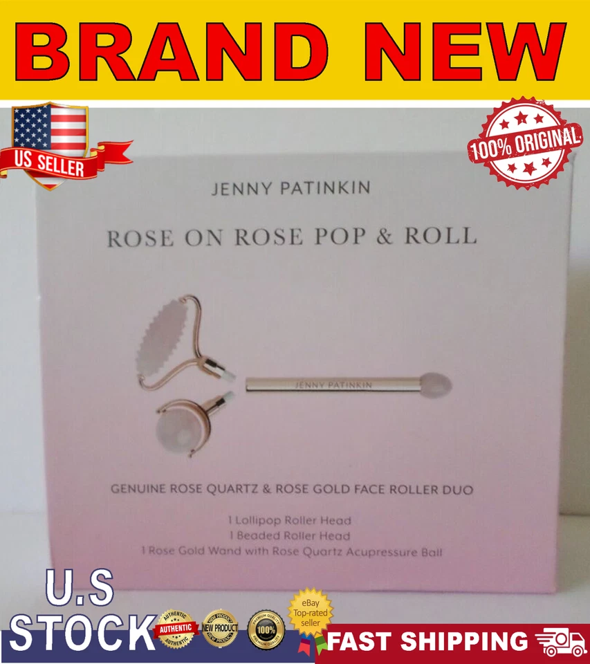 Jenny Patinkin Rosa sobre Rosa Pop & Roll Dermar Roller Cuarzo Rosa Genuino NUEVO Foto 1 de 1