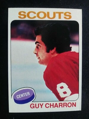1975-76 Topps Hockey Card # 32 Guy Charron - Kansas City Scouts - Image 1 of 3