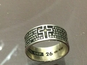 ANELLO IN ARGENTO 925\1000.MISURA 26 CON SU SCRITTO LA PREGHIERA PADRE NOSTRO - Foto 1 di 7