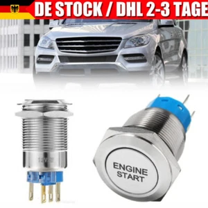 12V Wasserdicht Auto Motor Start Druckknopf Schalter Zündung Starter Silber! - Bild 1 von 17