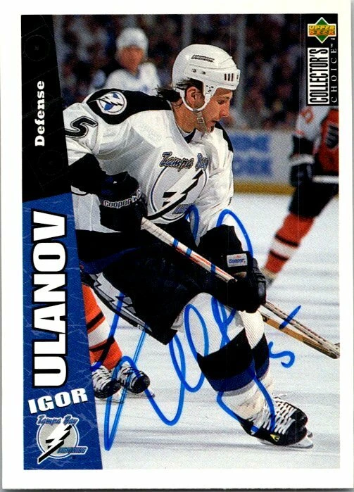 Igor Ulanov autographed hockey card Tampa Bay Lightning, FT 1996 Upper Deck #252 - Image 1 of 1