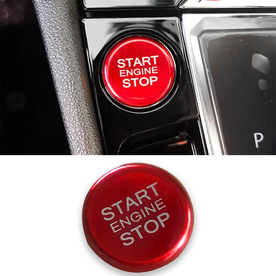 Pegatina de anillo interruptor de arranque con un solo clic rojo brillante para Volkswagen Beetle 2009-2021 Foto 1 de 4