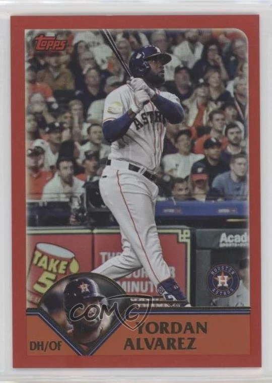 2023 Topps Archives 2003 Topps Red Hot Foil /50 Yordan Alvarez #243 - Image 1 of 2