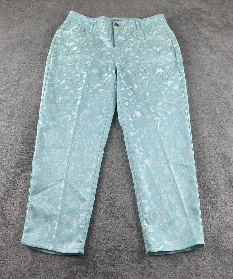 Pantalones cortos informales Jennifer Lopez para mujer talla 6 azul blanco brillante C36 Foto 1 de 4
