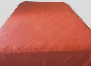 Vintage Bates Orange Ribbed Cotton Double Bedspread - 93" X 98" Mid Century Mod - Picture 1 of 10