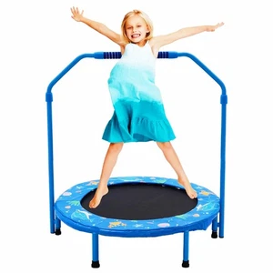 36 Zoll Kinder Trampolin höhenverstellbar mit Griff, Stahlgestell - Bild 1 von 5