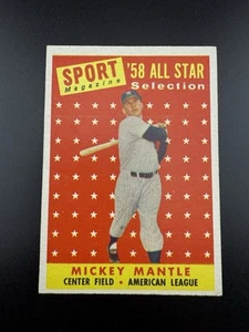 1958 Topps All-Star #487 Mickey Mantle New York Yankees HOF - Bild 1 von 6