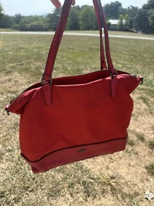 COACH F57902 BORSA/BORSA/BORSA A TRACOLLA/BORSA NYLON ROSSO manca tracolla lunga - Foto 1 di 12