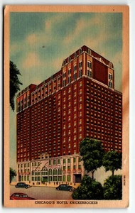 Postal de lino Hotel Knickerbocker Chicago Illinois IL UNP - Imagen 1 de 2
