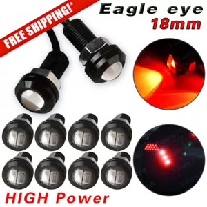 10X Red Motor Car 9W 18mm Eagle Eye Light LED DRL Daytime Running Backup Lamp - Picture 1 of 9