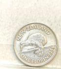 New Zealand 1934  Florin 8 Pearls Excellent Grade  Very Scarce Low Mintage #1
