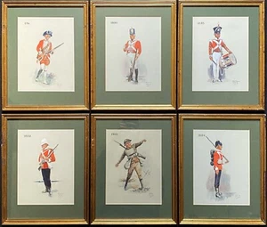 Excelente conjunto de 6 pinturas acuarela retrato oficial militar originales del ejército - Imagen 1 de 9