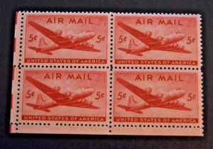 1946 US Stamp Scott #C32 - 5 Cent Block 4 - Airmail - MNH/OG/VF - Picture 1 of 2