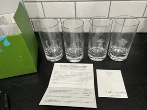 Set 4 Neu im Karton Lenox Kate Spade Fortunada Longdrinkgläser Polen Glücksteufel geätzt - Bild 1 von 16