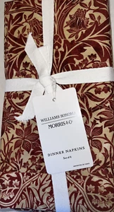 Williams-Sonoma X Morris & Co Bluebell Dinner Napkins Set of 4 20" Thanksgiving - Picture 1 of 3