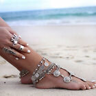 Vintage Style Boho 925 Sterling Silver 17.8-22.9cm Beach Sandal Ankle Foot