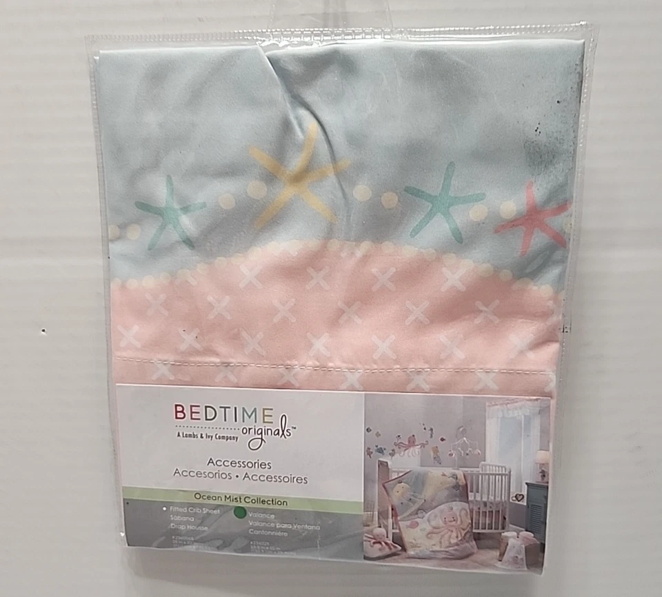 Bedtime Originals Ocean Mist Náutico Seashell Ventana Valence Coral Aqua 53.5" Foto 1 de 3