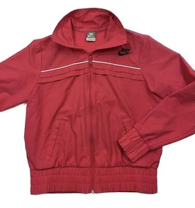 Vintage Y2k Nike Women's Pink Full Zip Windbreaker / Track Jacket M Silver Tag - Picture 1 of 3