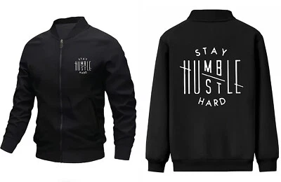 Chaqueta Bomber Ligera STAY HUMILDE / HUSTLE HARD - Para Hombre Talla - M, L, XL, XXL Foto 1 de 4