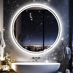 Wisfor Led Backlit Bathroom Mirror Anti-Fog Dimming Wall Mounted Makeup Mirror - Picture 1 of 15