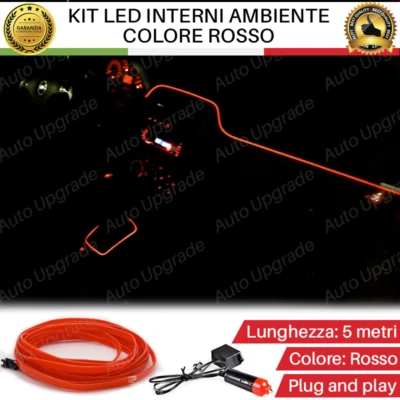 KIT LED INTERNI LUCE AMBIENTE FIBRA OTTICA ROSSO 5 METRI PER FIAT GRANDE PUNTO - Immagine 1 di 4