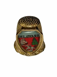 Delaware Vintage Gold Plated Thimble - Picture 1 of 5