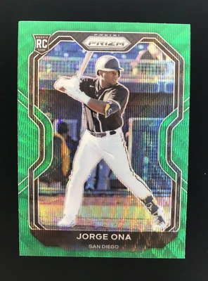 Jorge Ona Rookie Green Wave Prizm 2021 Prizm Baseball Tier lll #209 Padres RC - Image 1 of 2