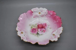 RS Prussia Carnation Mold 5.5" Individual Berry Bowl Pink Flowers - Picture 1 of 7