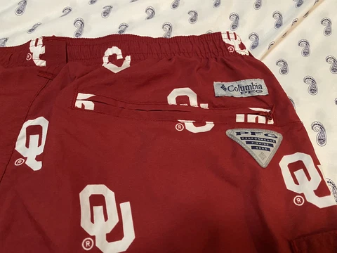 Authentic NCAA Oklahoma Sooners size xl Columbia mens PFG shorts red Cover