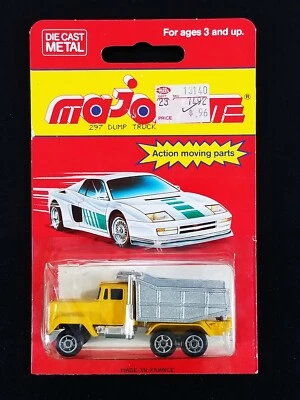 Camión de volteo Majorette Mack / #256-297 / Raro amarillo y plata / Hecho en Francia Foto 1 de 4