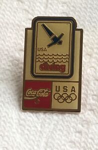 Coca Cola USA DIVING Olympics Vintage Collectible Lapel Pin