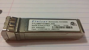 Finisar FTLX8571D3BCL-EM 10GE 10Gb/s Multimode SFP+ optic Transceiver 30 WRTY - Picture 1 of 1