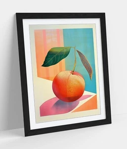IMPRESIÓN DE PÓSTER ARTE DE PARED ENMARCADO ESTILO DAVID HOCKNEY BODEGÓN NECTARINA 4 TAMAÑOS - Imagen 1 de 10