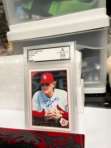 2009 Topps #401 Tony La Russa Signed Card Auto DGA Slabbed Auto #10 Nice Sig