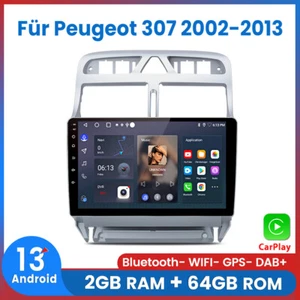 Für Peugeot 307 CC 2002-2013 Carplay Android 13 Autoradio GPS NAVI 2+64GB BT SWC - Bild 1 von 14