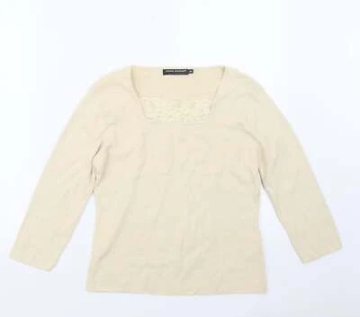 Suéter de viscosa con cuello de marfil para mujer Debbie Morgan talla M Foto 1 de 4