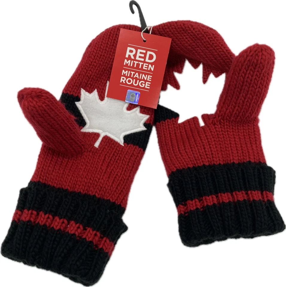 2018 Pyeong Chang Canada Olympic Team Hudson's Bay Red Mittens Adult S/m