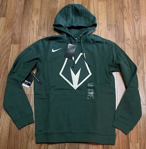 Men's Milwaukee Bucks Nike City Edition Club Pullover Hoodie NWT Medium Cover