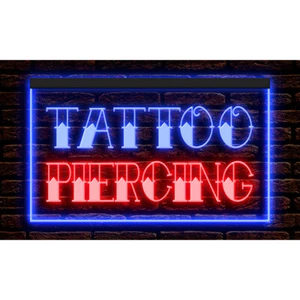 DC100008 OPEN Tattoo Piercing Studio Shop Dual Color LED Night Light Neon Sign - Picture 1 of 27