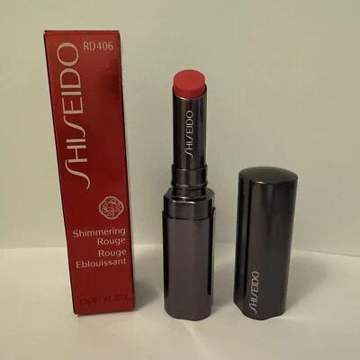 Lápiz labial Shiseido Shimmering Rouge RD406 nuevo en caja - tamaño completo 2,2 g / 0,07 OZ Foto 1 de 4