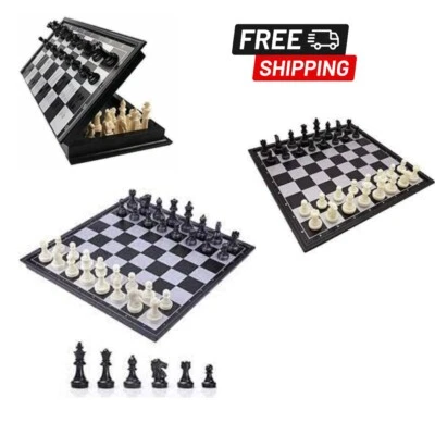 Mini-L Magnetic Travel Chess Set with Folding Chess Board Educational Toys Funny - Image 1 of 4