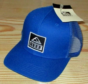 MENS REEF BLUE SNAPBACK CAP ADJUSTABLE TRUCKER HAT ONE SIZE - Picture 1 of 3