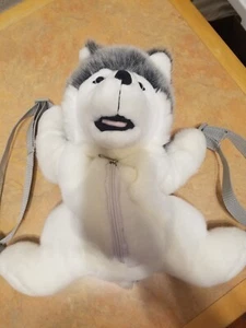 Wolf Backpack Kids Husky Toy Plush Stuffed Animal - Foto 1 di 6
