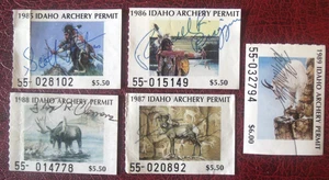 5 Idaho Archery Hunting Stamps  Lot#AA2 - Picture 1 of 1