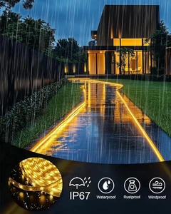 Tira de luces LED solares para exteriores cuerda de de 20 pies autoadhesivas - Picture 1 of 8