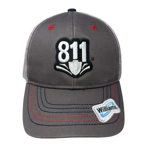 811 Williams Snapback Mesh Back Trucker Hat Gray One Size Adjustable - Picture 1 of 7