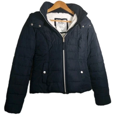 Abrigo Chaqueta Hollister By Abercrombie & Fitch Puffer Azul Marino Para Mujer Talla Xs Foto 1 de 4