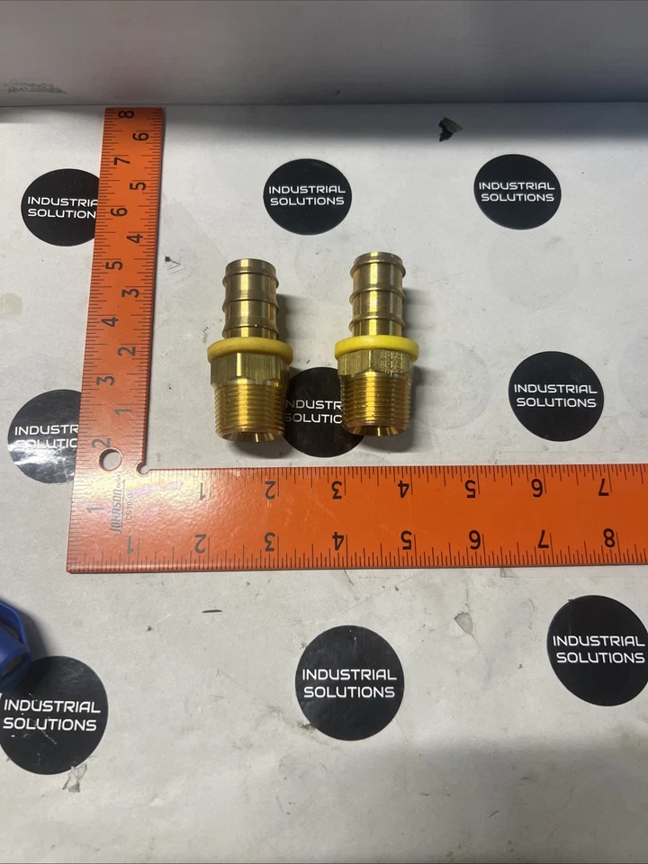 3/4" Barb x 3/4" NPT Male Brass Hose Fitting Adapter Lot Of 2 New - Image 1 of 1