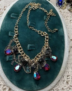 Collar Lucite Vintage Punk Rock Spike Glam Tono Dorado Mezcla Metal - Imagen 1 de 3